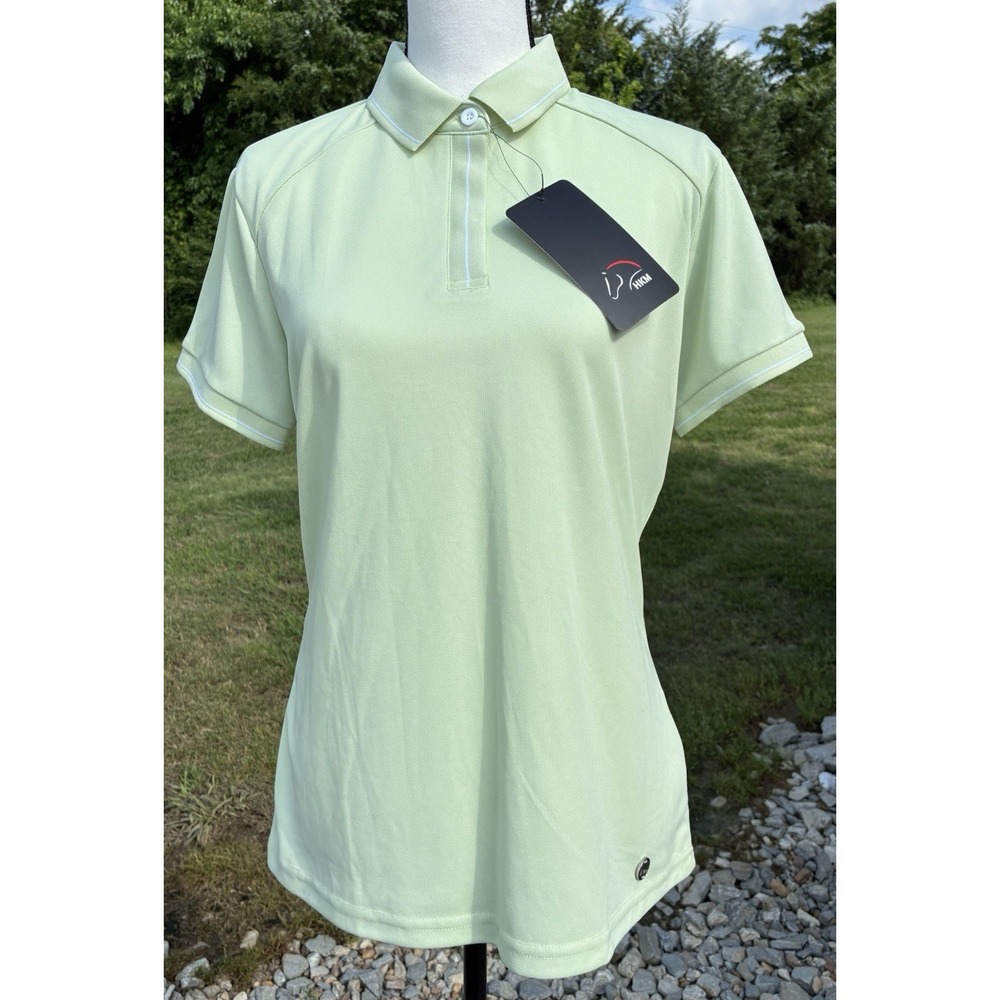 HKM Catherine Sleeveless Polo Shirt 5100 Pistachio Green Womens Large Equestrian